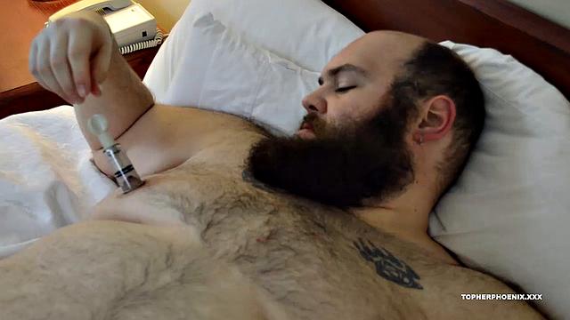 Until now, Pup Rubs has only been helping out from behind the camera, but that changes with this debut solo scene. Watch as he caresses his body, removes his tights, plays with his nips and cock and enjoys some sex toys.