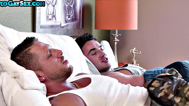 Cumming jock gets fucked by best buddy with athletic physique