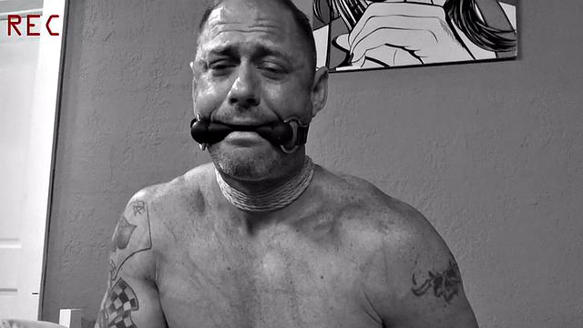 BDSM divine torments sub tied up cock with rope