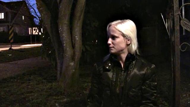 Amateur gives footjob to hard cock in POV