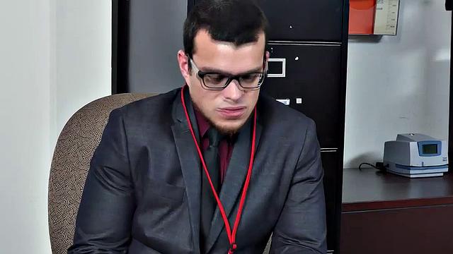 Horny boss ruthlessly pounds hairy ass of his employee in the office