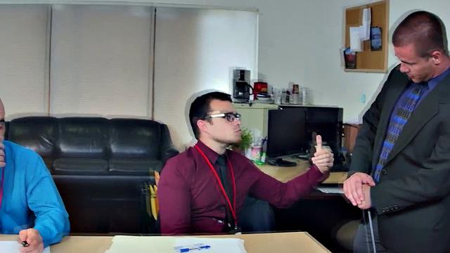 Horny boss ruthlessly pounds hairy ass of his employee in the office