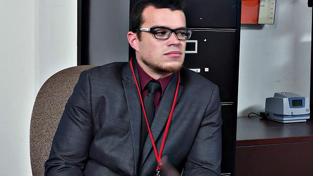 Horny boss ruthlessly pounds hairy ass of his employee in the office