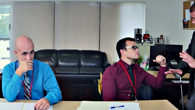 Horny boss ruthlessly pounds hairy ass of his employee in the office