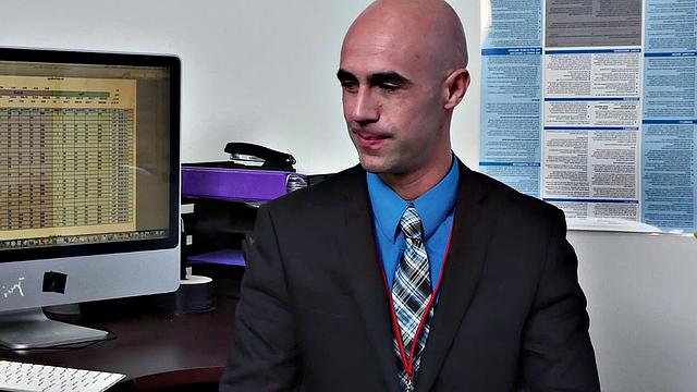 Horny boss ruthlessly pounds hairy ass of his employee in the office