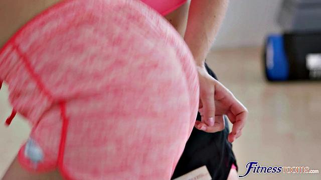 Lesbian threeway after workout