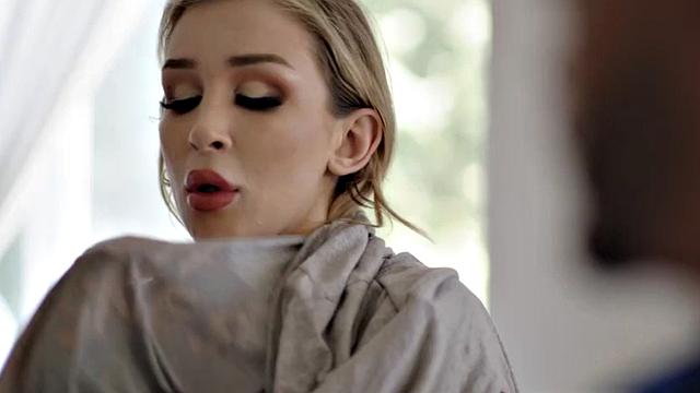 Curvy ts barebacked in interracial after sucking cock