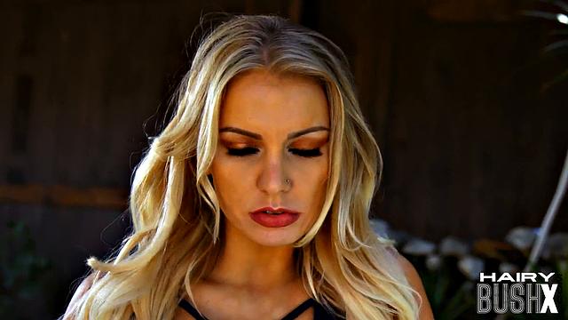 Hairy blonde banged in missionary