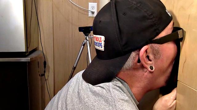 Gray DILF sucks and gloryhole until spermed