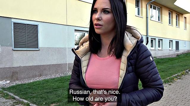 Tattooed Russian chick in lingerie takes a pounding and a cumshot