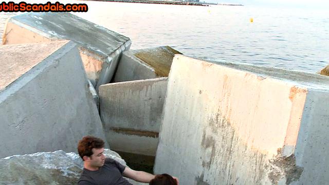 Public fucked sub used outdoors for long deepthroating