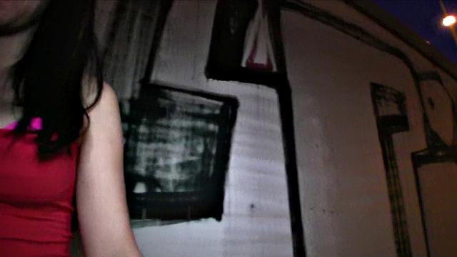 Hot Brunette Bounces Herself on Stranger's Cock in Public POV