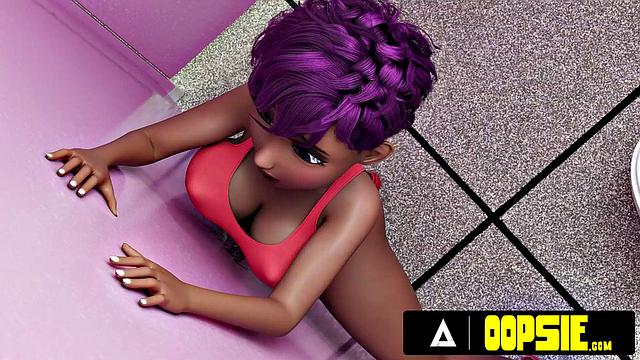 OOPSIE - Raunchy Futa Fuck-Fest With Massive Cum During Gloryhole Fun! ANIMATED PORN!