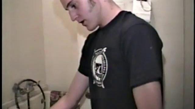 This scene effectively creates the illusion of what it would be like to sneak up on some dude beating off. Donatello spreads his porn magazine on the washer and gets down to business.