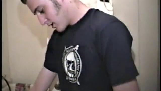 This scene effectively creates the illusion of what it would be like to sneak up on some dude beating off. Donatello spreads his porn magazine on the washer and gets down to business.