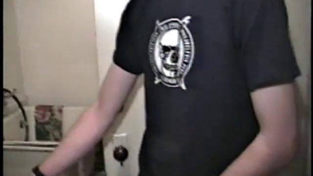 This scene effectively creates the illusion of what it would be like to sneak up on some dude beating off. Donatello spreads his porn magazine on the washer and gets down to business.