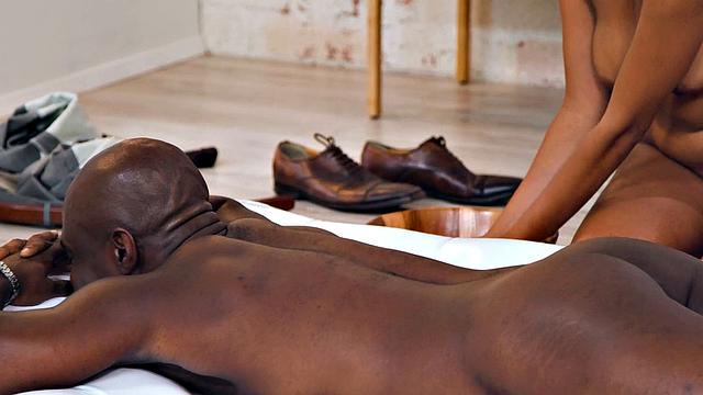 NURU MASSAGE - Gorgeous Ebony Masseuse Alina Ali Wants To Ride Client's Big Dick