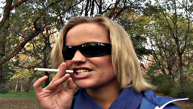 Public babe with big ass fucked from behind and blowjob in POV