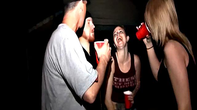 Horny blonde college teen with big tits