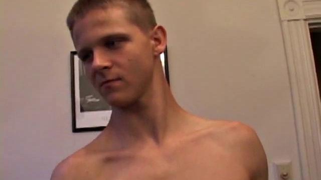 After Lucas drops his skateboard and strips naked, he massages his cock until it's stiff. The cute young guy works it nice and slow, giving us a nice show, while fingering his ass.