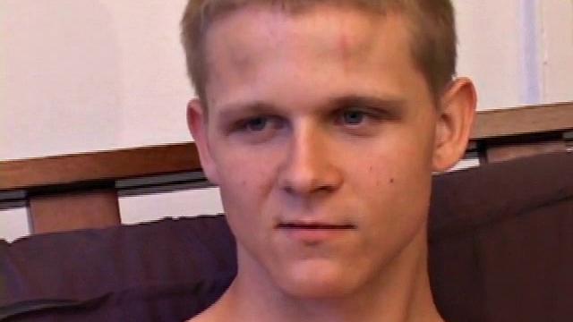 After Lucas drops his skateboard and strips naked, he massages his cock until it's stiff. The cute young guy works it nice and slow, giving us a nice show, while fingering his ass.