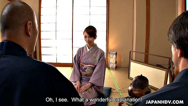 Skinny woman is a real tea master