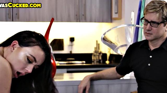 Cheating wives fucked in BBC compilation in front of husband