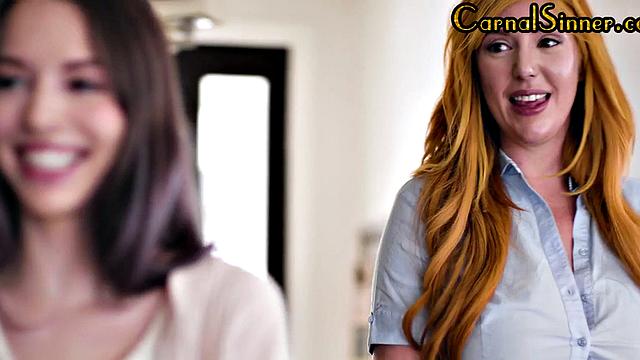 Lez sinning sluts eating pussy in passionate 3way