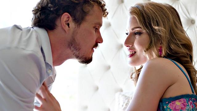 Deepthroat sensual busty babe fingered and by BF