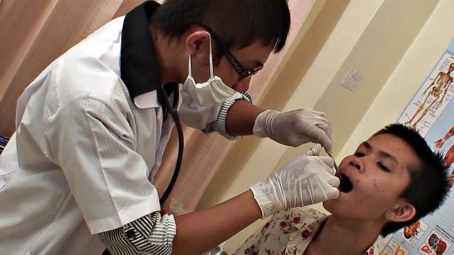 Rimmed Asian patient spoiled by doctor in anal infirmary