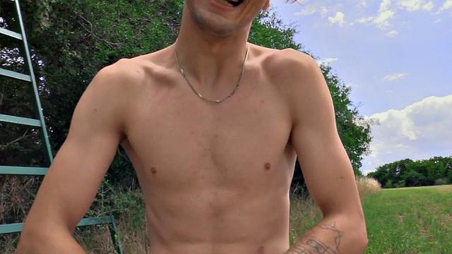 Euro Twink doggystyled outdoors by lover POV