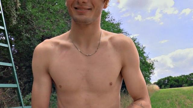Euro Twink doggystyled outdoors by lover POV