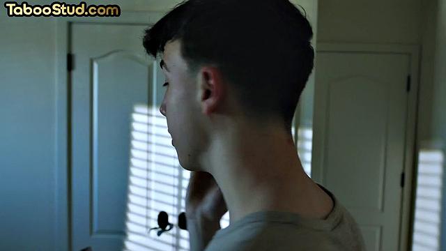 Deepthroating inked man rimming roommate