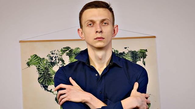 Myke Belikov takes a hard cock and pretends it's just another day at the office