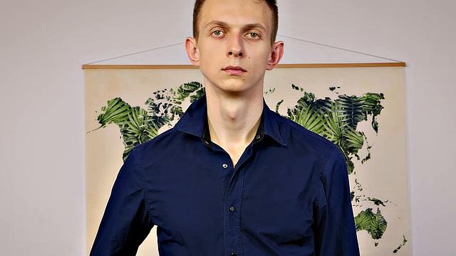 Myke Belikov takes a hard cock and pretends it's just another day at the office