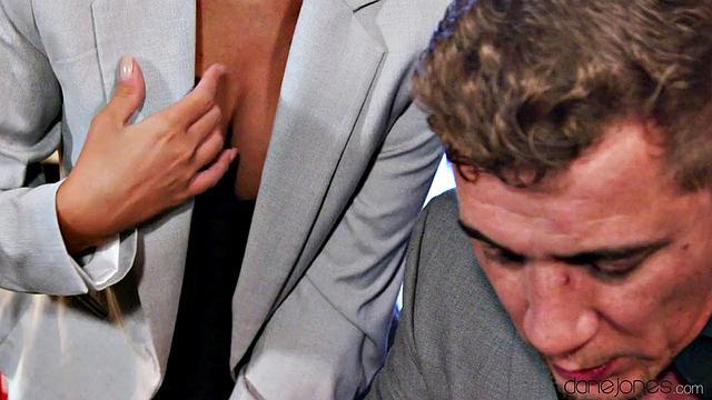 New secretary with natural big tits