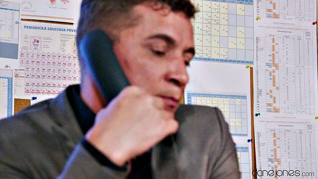 New secretary with natural big tits