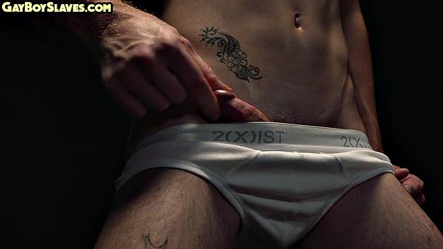 Oiled twink with skinny body gets WAM HJ by DILF