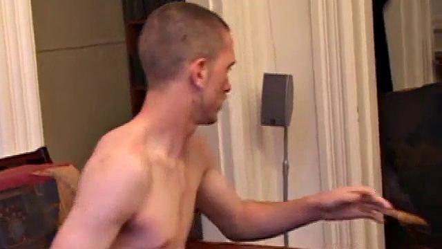 When they've all gotten their cocks hard Levi, Mason, Colin and Casper start stroking. Levi goes down on Casper and that starts the party as they switch off on each other.