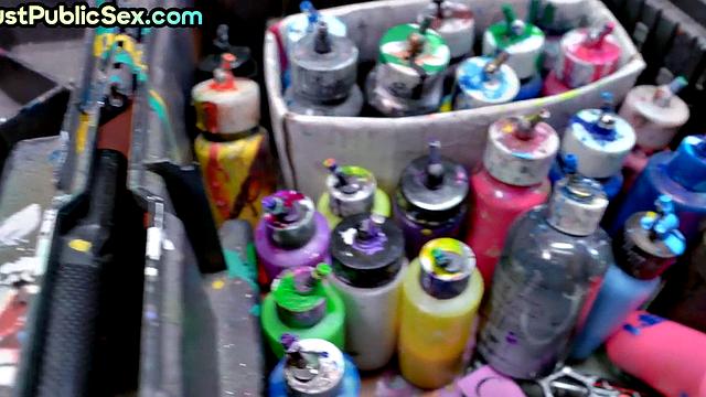 Public petite babe sucks cock and gets pussynailed by BBC