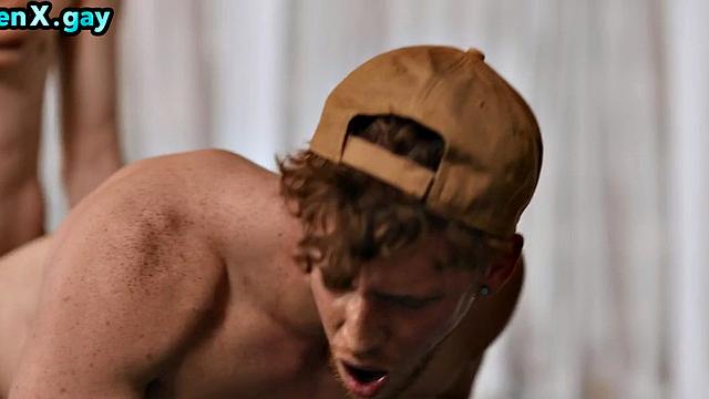 Manly stud with tattoos barebacked by fetish twink