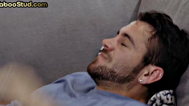 Skinny 21 yo stepbrother barebacked by stud with abs