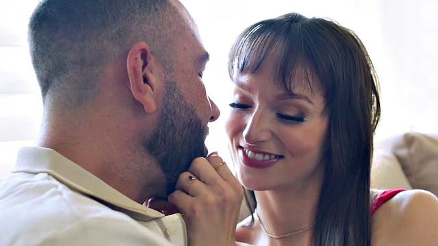 Passionate bigtitted babe making love with her BF