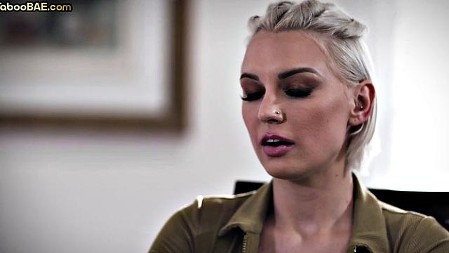 Busty babe pounded by her lover after pussylicking