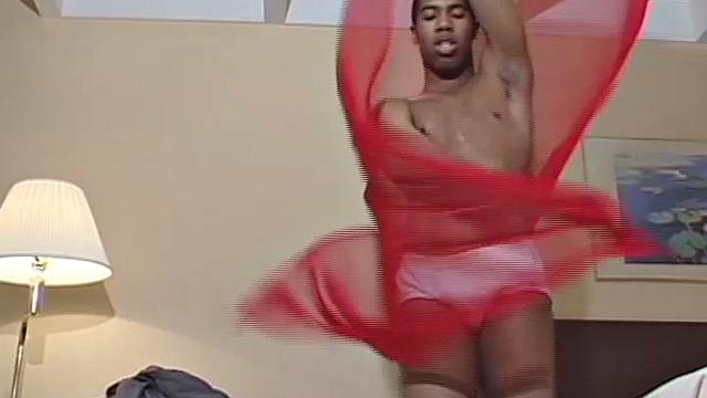 Drake Carmichael is a master of seduction, performing a love dance in see-through sheets. After his show, Drake relaxes on the bed and starts stroking himself.