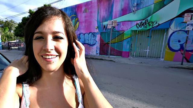 A busty Latina get paid to fuck outdoors in doggystyle