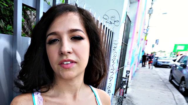 A busty Latina get paid to fuck outdoors in doggystyle