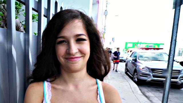 A busty Latina get paid to fuck outdoors in doggystyle