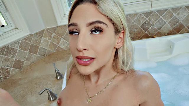A blonde celebrity give a POV handjob and ride a hard cock in this celebrity porn video