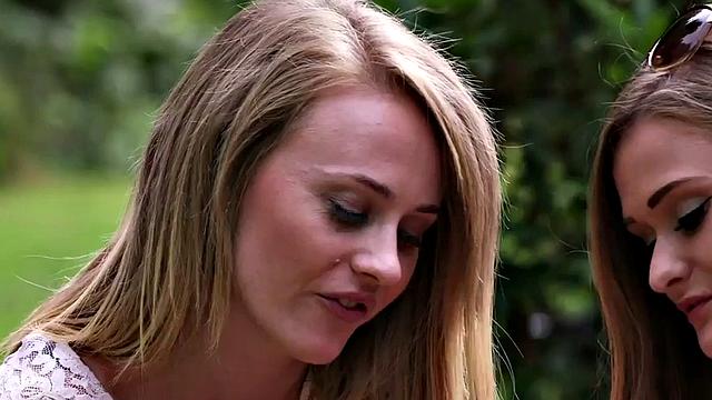 CFNM dominas sucking submissives outdoors in erotic group